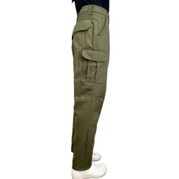 Çok cepli özel tasarım haki iş pantolonu