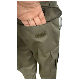 Çok cepli özel tasarım haki iş pantolonu