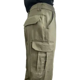 Çok cepli özel tasarım haki iş pantolonu
