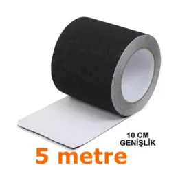 Siyah Kaydırmaz Bant - 100 mm x 5 Metre - Suya Dayanıklı Merdiven ve Zemin Bandı