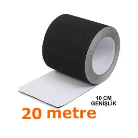 Siyah Kaydırmaz Bant - 100 mm x 20 Metre - Suya Dayanıklı Merdiven ve Zemin Bandı