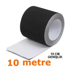 Siyah Kaydırmaz Bant - 100 mm x 10 Metre - Suya Dayanıklı Merdiven ve Zemin Bandı